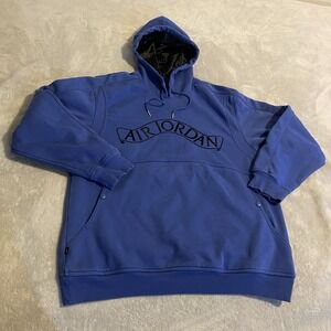Vintage Air Jordan Hoodie Men Large Blue UNC Columbia Legend Sweatshirt Sweater